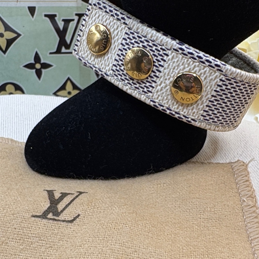 Auth🍀Louis Vuitton cream & Black Demier Azure Bracelet *W/ LV dust bag -EUC- - Picture 3 of 14